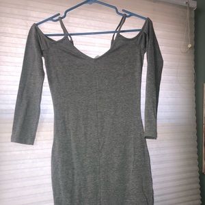 Heather grey off the shoulder dress